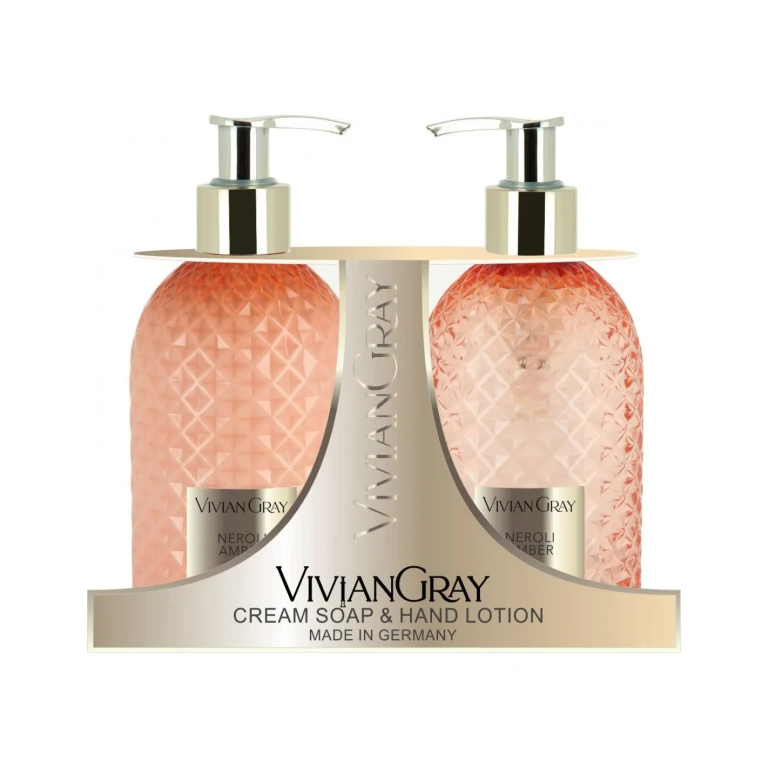 Set Vivian Gray : Gemma Neroli & Ambra Cleansing Liquid Soap 300 ml + Gemma Neroli & Ambra Moisturizing Hand Lotion 300 ml