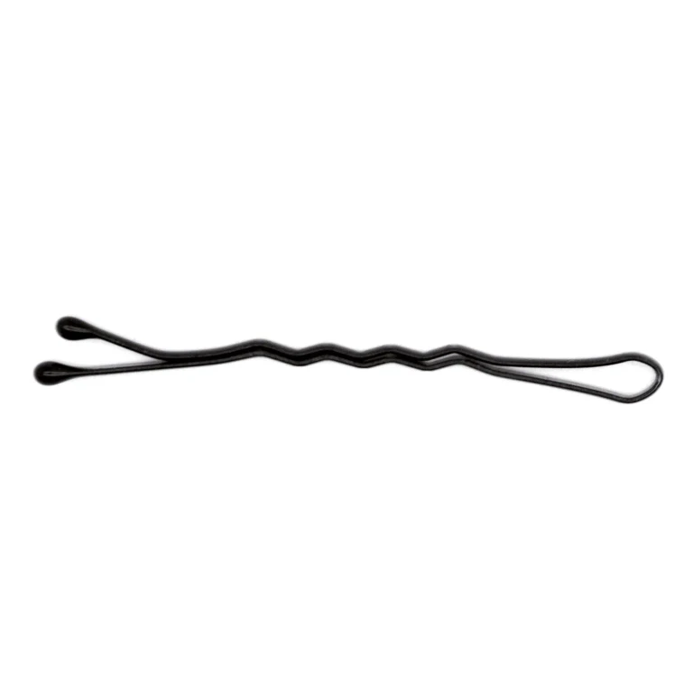 Hair clips Eurostil Double Wave Black 24 pieces