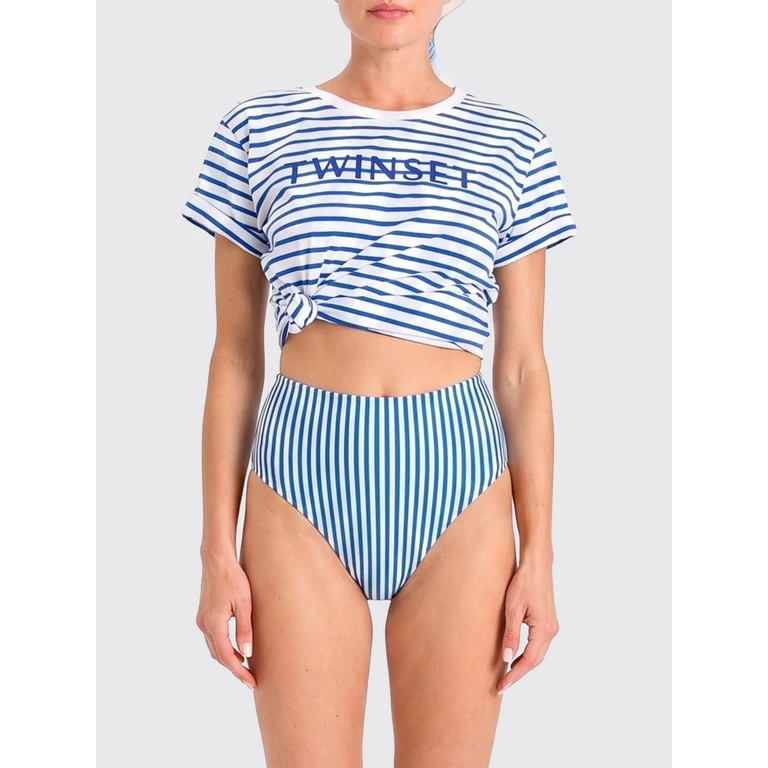 Striped Cotton T-shirt with Logo (261LM2GBB13583)