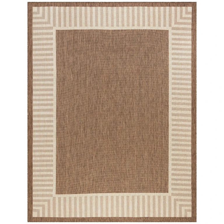Elgin 9 x 12 Brown Indoor-Outdoor Area Rug