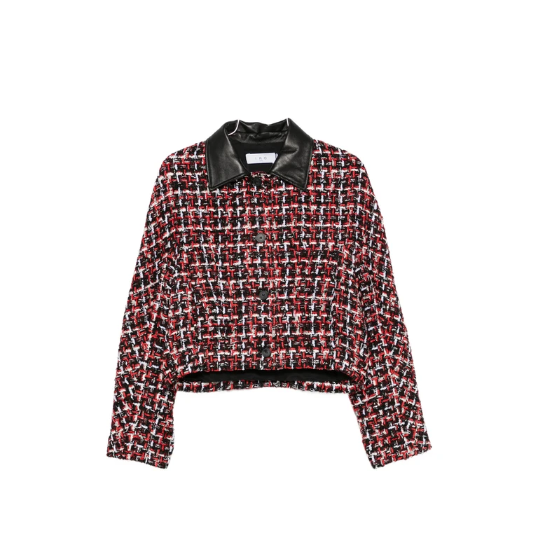 Nuffy Tweed Leather-collar Jacket