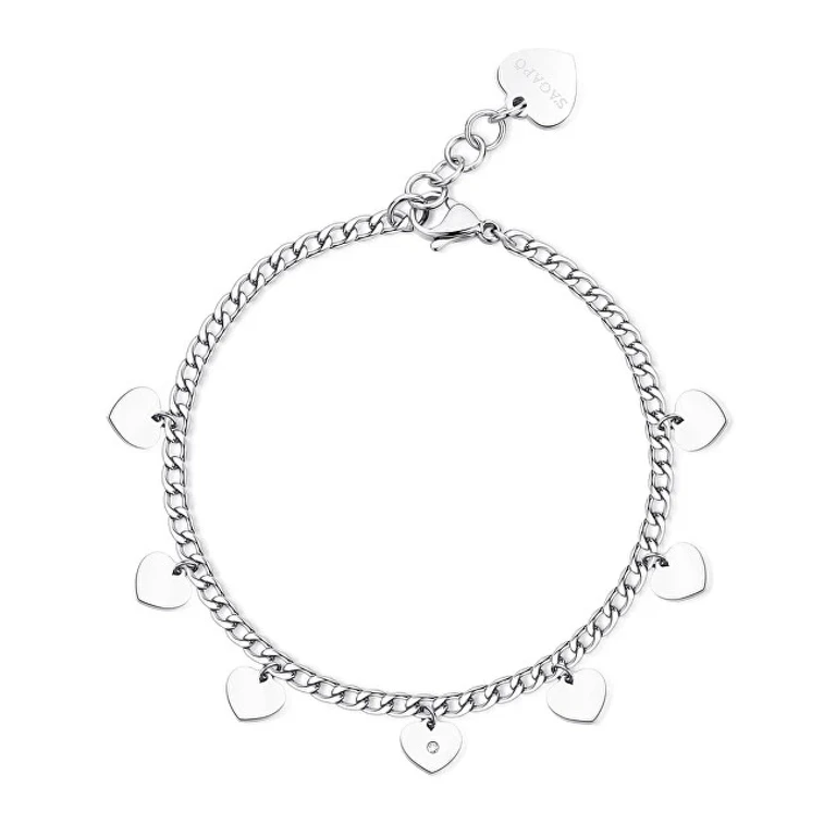 Women's Steel Bracelet with Hearts Message Ssg11