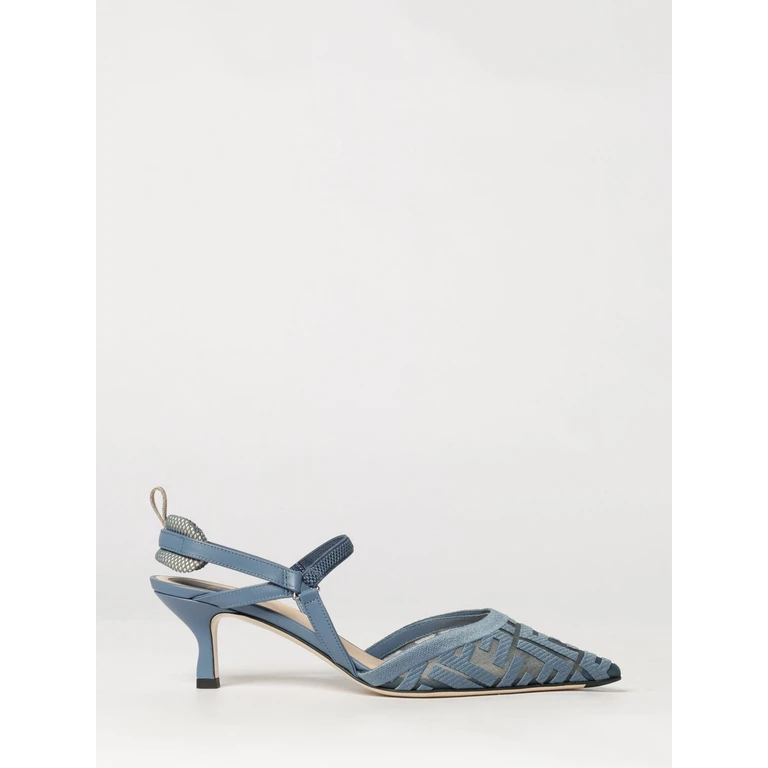 Colibrì Lite Slingback Pumps in FF Monogram Mesh with Mid Heel (8J8558AY0MF1XHP)