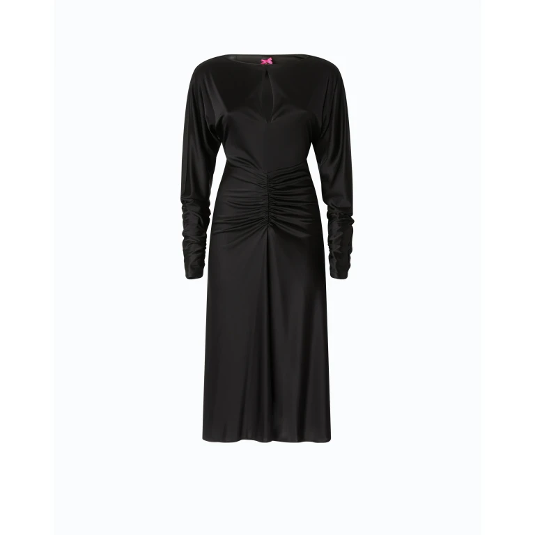 Robe midi effet satin à fronces - XS