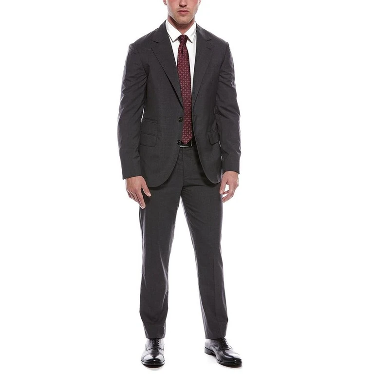 Anthracite Wool Silk Tailored Blazer