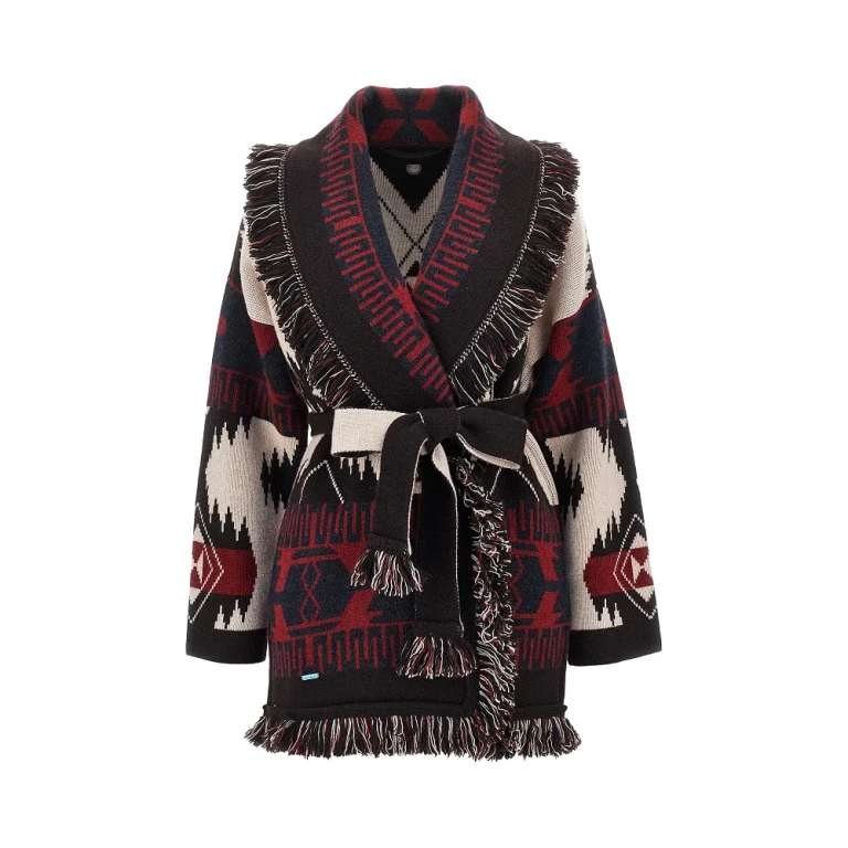 Icon jacquard wool cardigan Woman XS