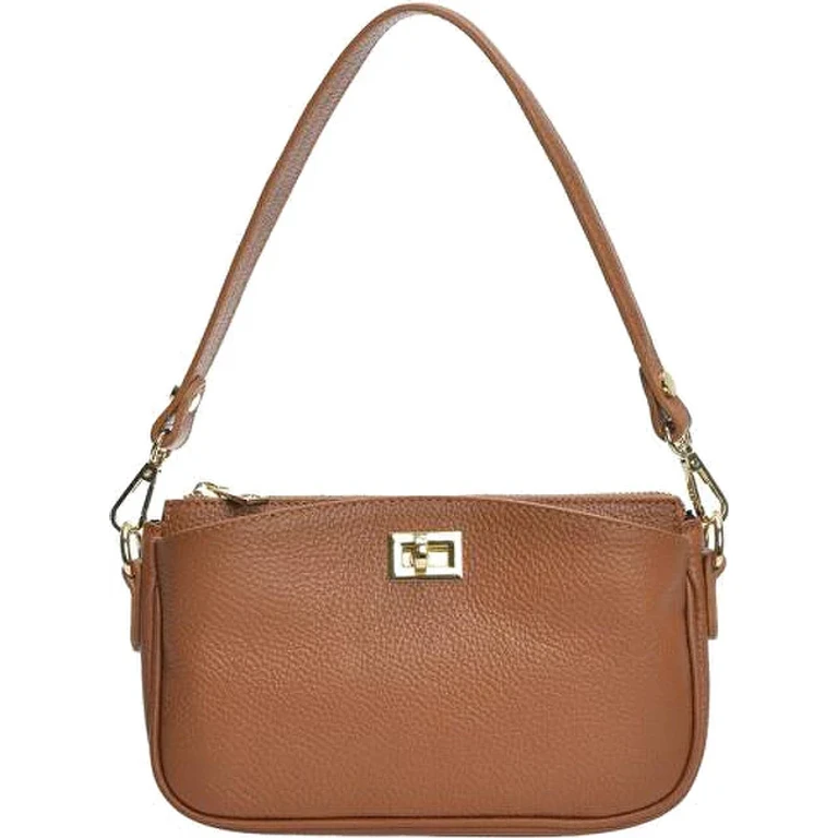 Women's Leather Handbag in cognac color