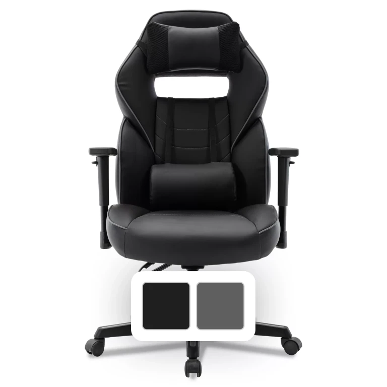 Racing Style Ergonomic Gaming Chair, Black/Gray:- Black/Gray