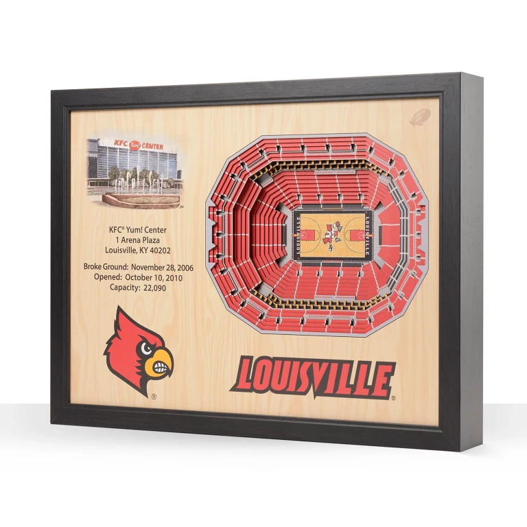 Louisville Cardinals 25-Layer Football Stadium View 3D Wall Art