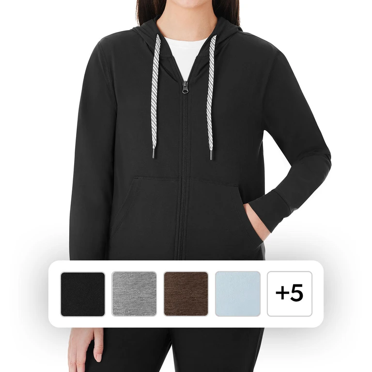 Women's Favorite Soft Full Zip Jacket Black S:- Black, S