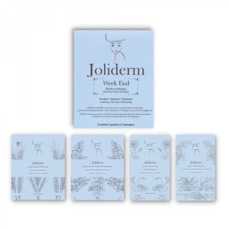 Set Week End Joliderm: Coconut Water Sheet Mask Joliderm + Eye Contour Patches + Tea Mask verde + Blackhead Patches