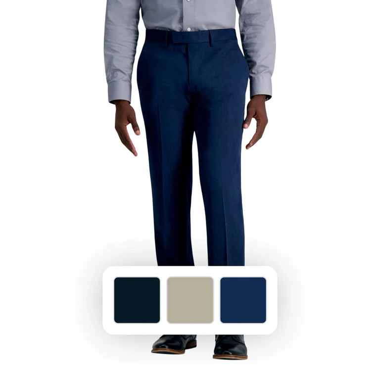 Kenneth Cole Modern Premium Slim Fit Flat Front Dress Pant Blue 32x29:- Blue, 32x29