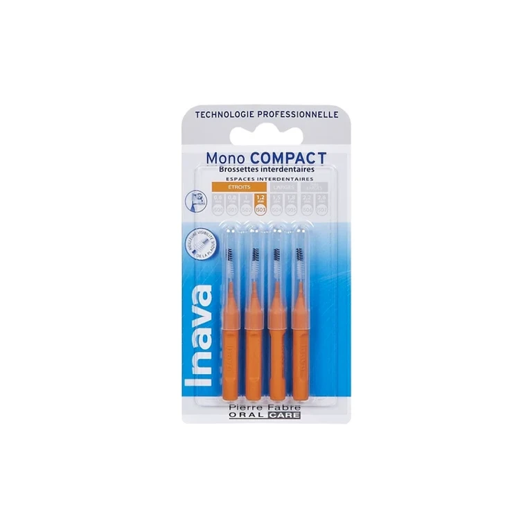 Mono Compact Narrow Interdental Brushes 1.2mm Orange x4