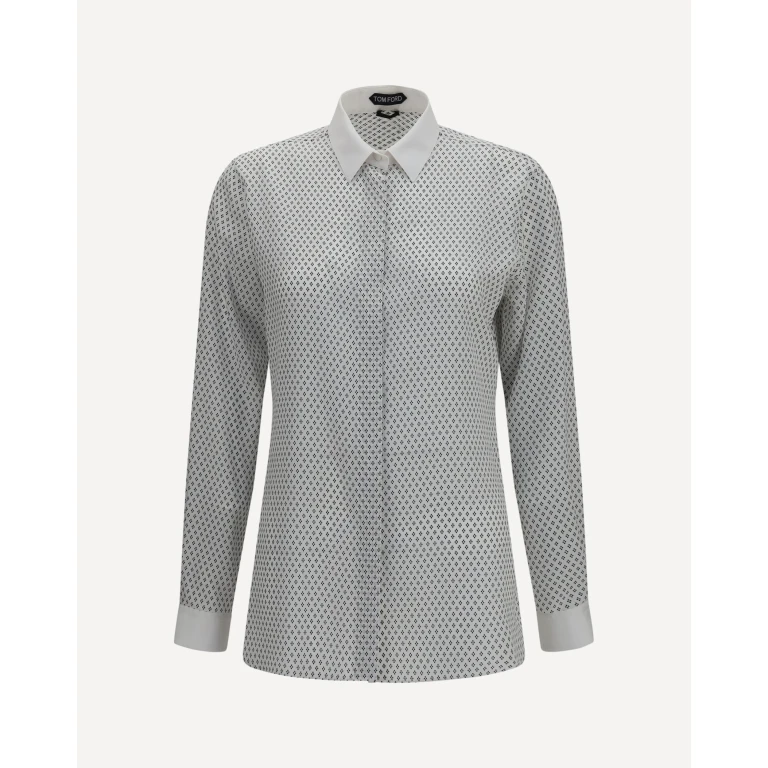 Diamond print silk crêpe de chine Shirt Female 38