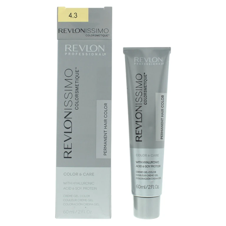 Revlonissimo Colorsmetique Hyaluronic Acid Permanent Hair Dye 4.3 Medium Golden Brown 60 ml