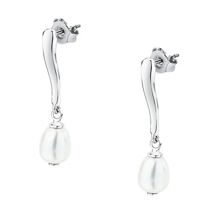 Silver Drop Earrings With Freshwater Pearl Pearl Sxu47