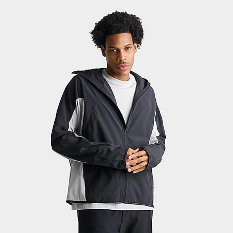 Nike Men's Tech Helios Dri-FIT Long-Sleeve Full-Zip Shell in Black/Grey Fog/Black Size: Small