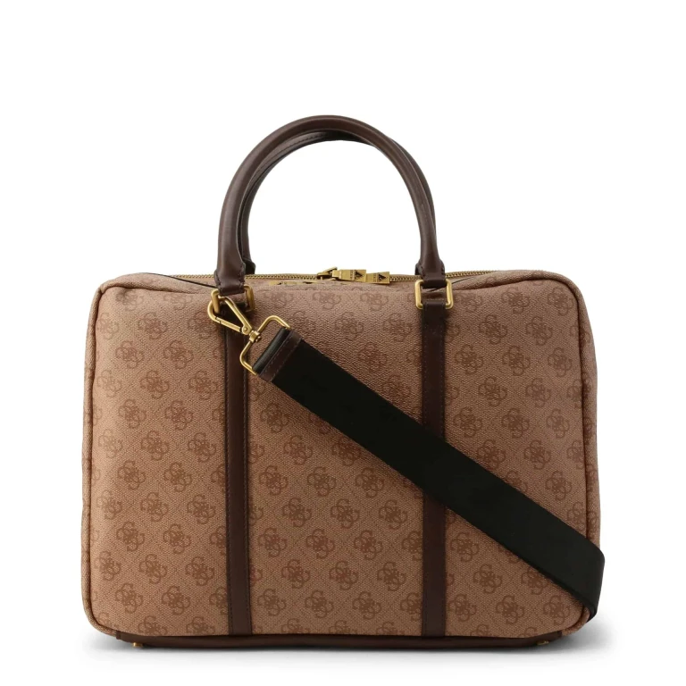 , Vezzola, polyurethane, fabric briefcase, laptop accessory, brown, for men