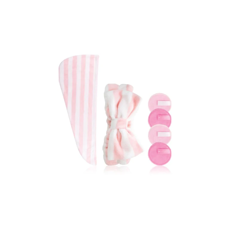 Luxury Cleanse & Refresh Set Complexion Gift Set Cosmetic Band 1 Pcs + Makeup Remover Pads 4 Pcs + Towel 1 Pcs