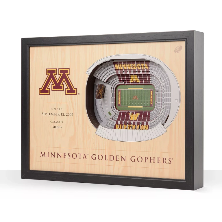 Minnesota Golden Gophers 25-Layer Football Stadium View 3D Wall Art