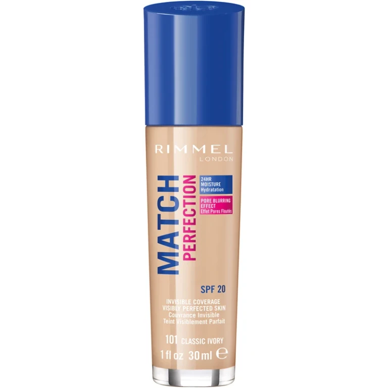 Foundation Rimmel London Match Perfection SPF20 101 Classic Ivory 30 ml