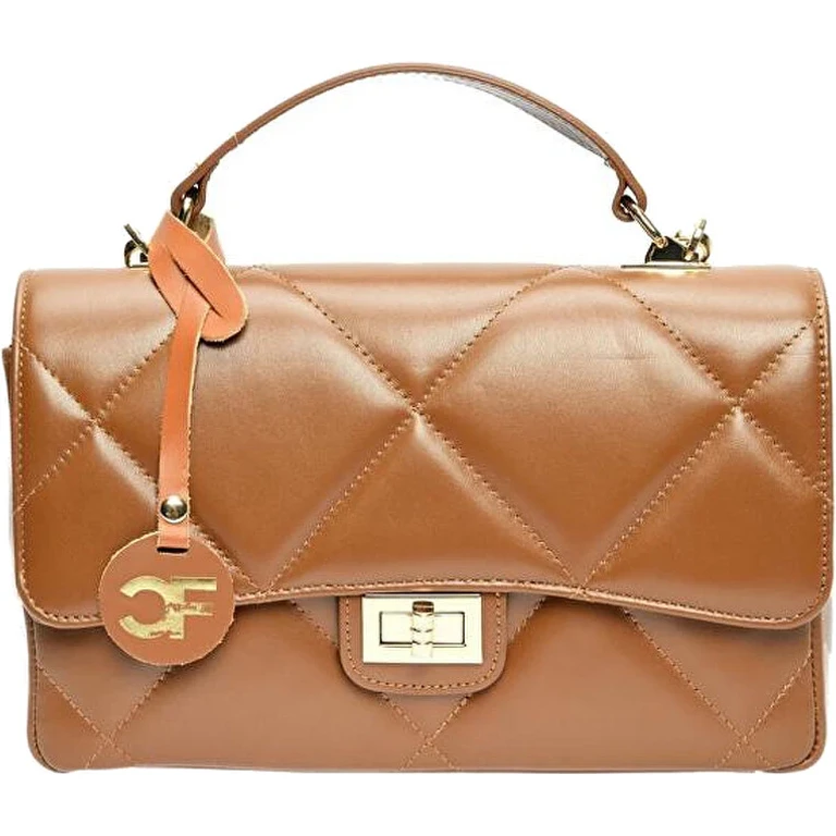 Women's Cognac Leather Crossbody Bag