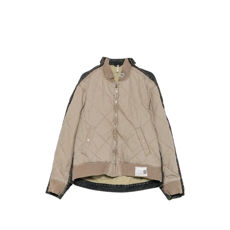 Quilted Layered-denim Jacket