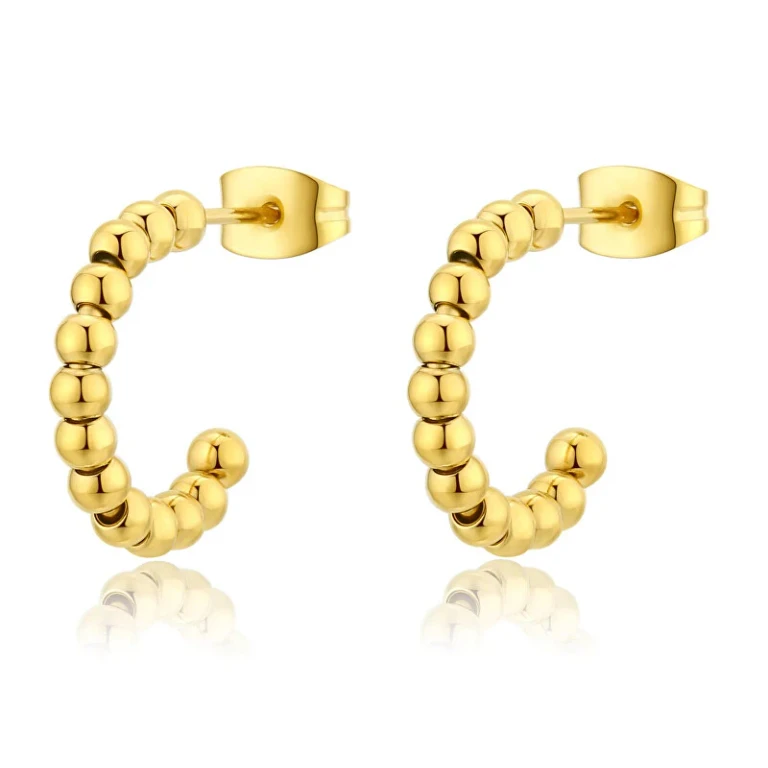 Gold-Plated Steel Hoop Earrings Shk38