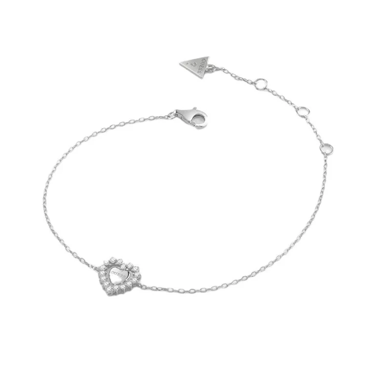 Women's Silver Bracelet Heart Jardin Jsbb04457Jwrh - Length: 18.5 Cm