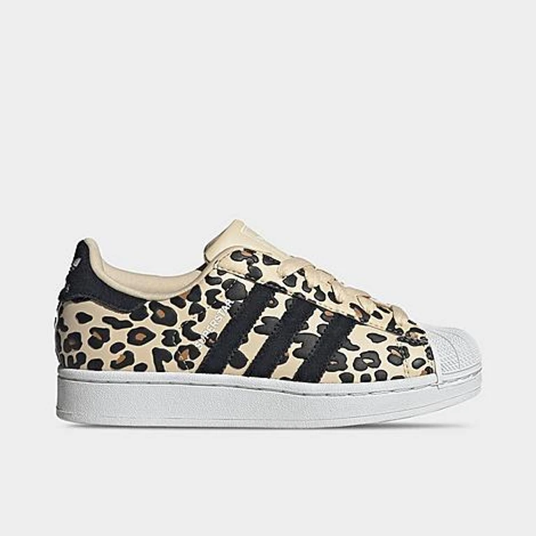adidas Girls' Big Kids Originals Superstar II Casual Shoes in Sand Strata/Black/White Size: 3.5