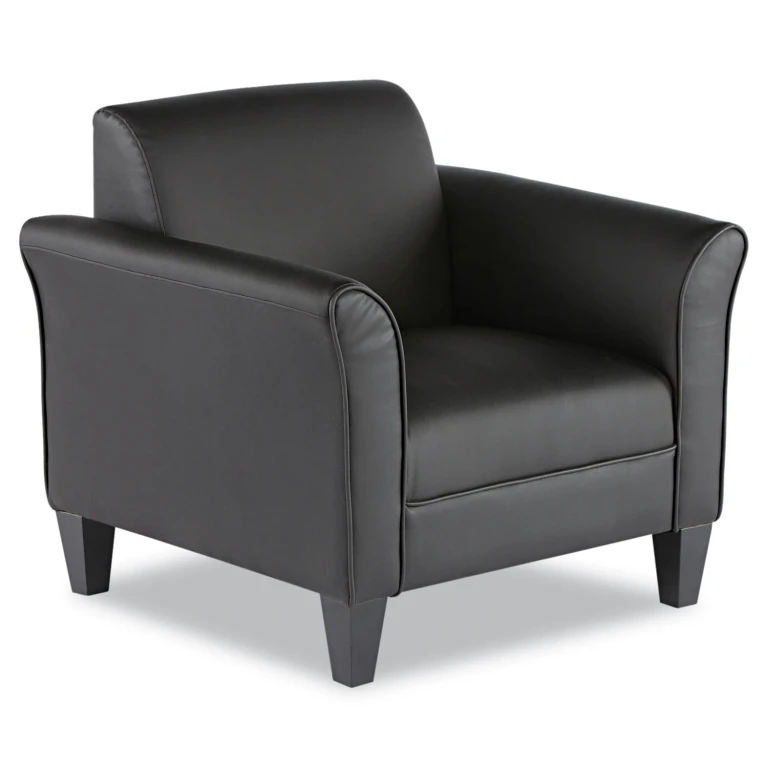 Reception Lounge Series Leather Club Chair, Black