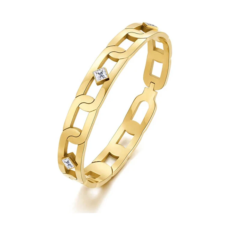 Elegant gold plated bracelet with crystals With You BWY20