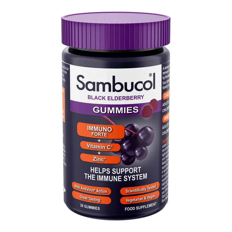 Immuno Forte+ Black Elderberry Vitamin C and Zinc Immune System Support Gummy Candies 30 pieces