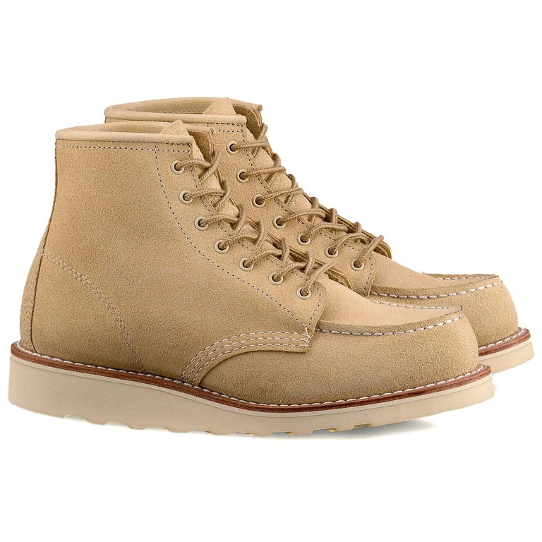 6-inch Classic Moc Cream Abilene Leather Boots - Women's