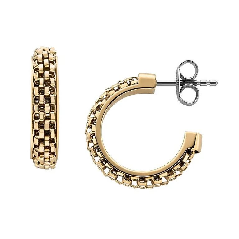 Elegant Gold-Plated Hoop Earrings Merete Skj1858710