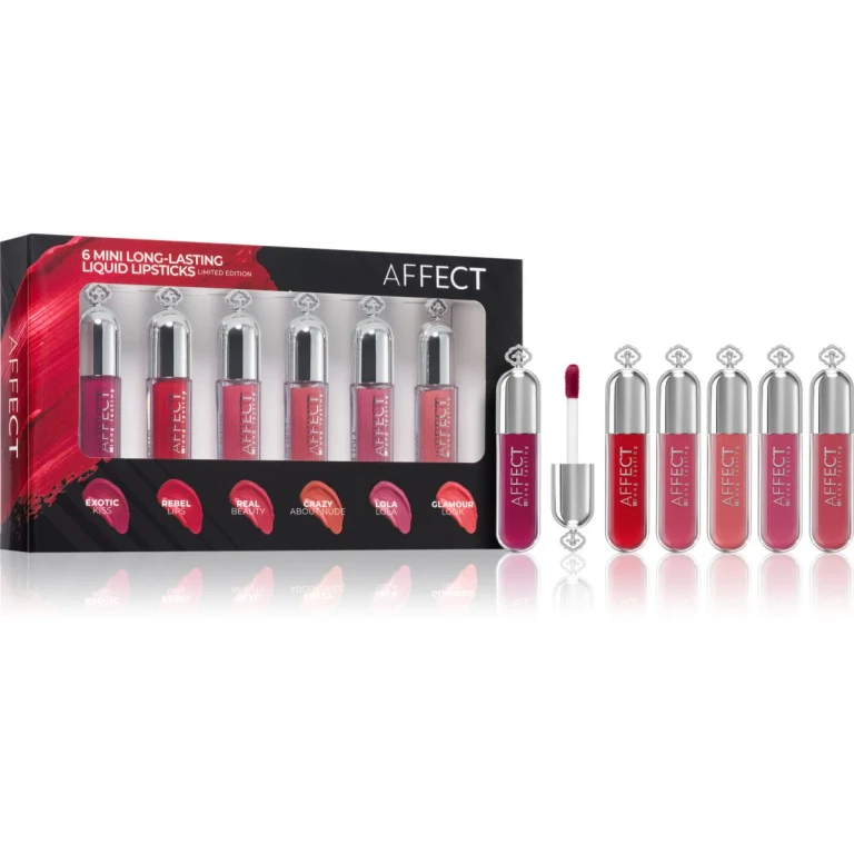 6 Mini Long Lasting Liquid Lipstick Set 6×1.8ml