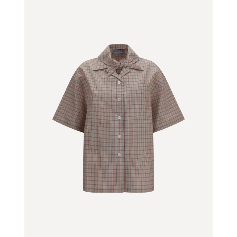 Short-sleeved Check Shirt Female 40