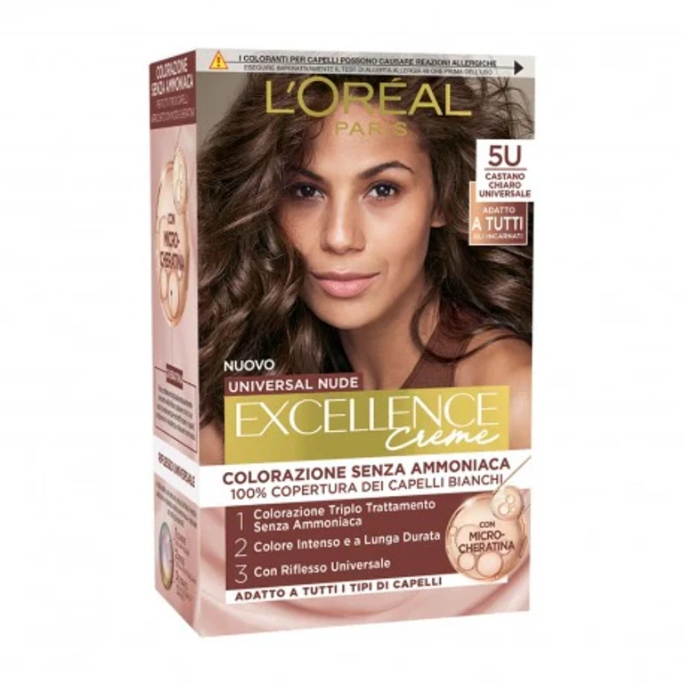 L'Oreal Paris Excellence Universal Nude Permanent Color Without Ammonia N.5U Light Brown Universal