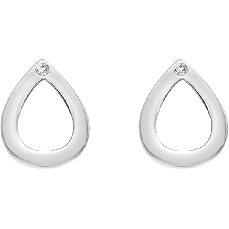 Silver Drop Earrings with Authentic Diamonds Amulets De615