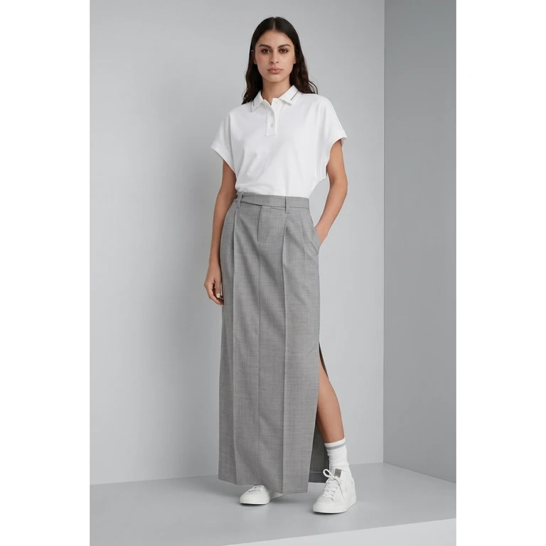 Wolight Grey Wool Skirt