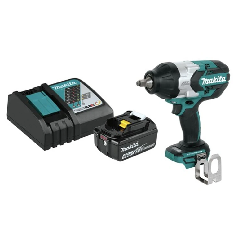 18V LXT Brushless High-Torque 1/2 in. Square Drive Cordless Impact Wrench with Lithium-Ion Battery and Charger Starter Pack Bundle (4 Ah)