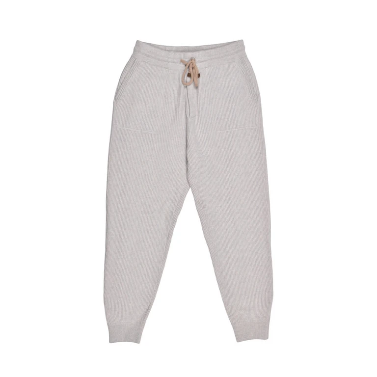 Gray Cashmere Knit Sweatpants