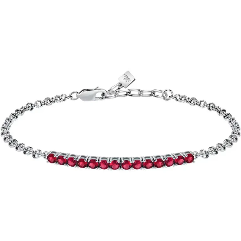 Modern Silver Bracelet with Tennis Zirconia Satt19