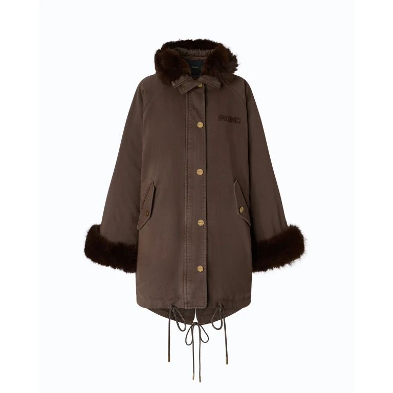 Parka en coton avec détails en fourrure synthétique - XS