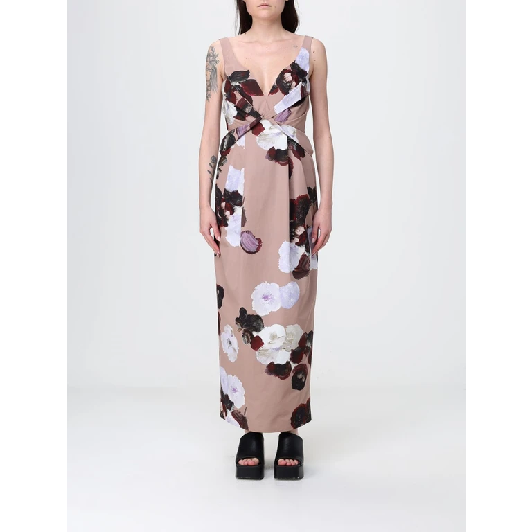 Floral Print Cotton Long Dress (MABM395RO7BX)