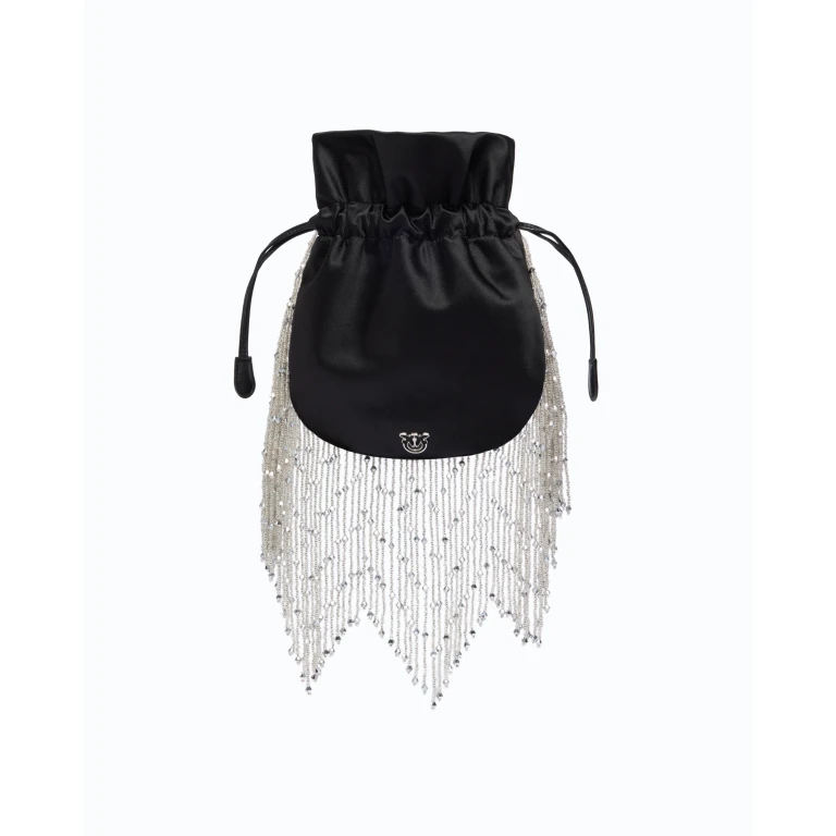 Petite pochette à bandoulière en satin à franges PINKO Galleria