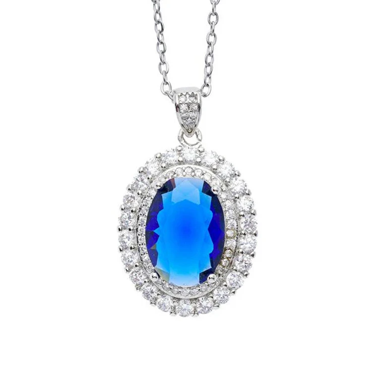 Dazzling Twilight Blue Crystal Necklace 12479
