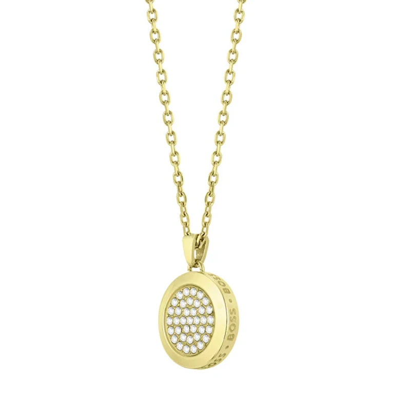 Necklace With Dazzling Gold-Plated Crystal Pendant 1580300