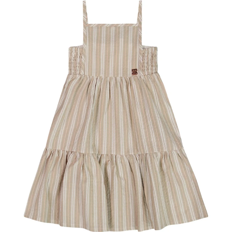 Striped Sleeveless Linen Dress - Little Girl