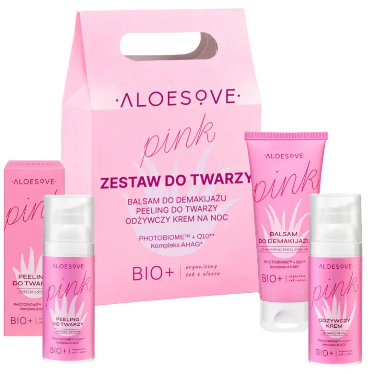 Aloesove Pink Set - cleansing balm 75ml + peeling 50ml + night cream 50ml